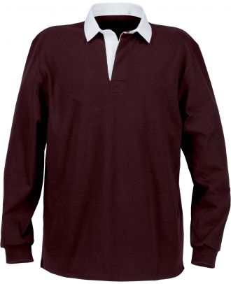Polo homme rugby uni col blanc K217 - Burgundy