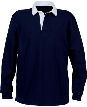 Polo homme rugby uni col blanc K217 - Navy