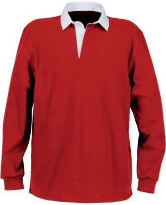 Polo homme rugby uni col blanc K217 - Red