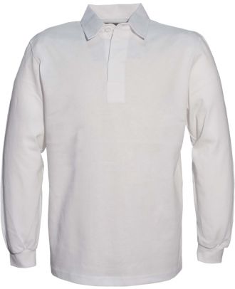Polo homme rugby uni col blanc K217 - White