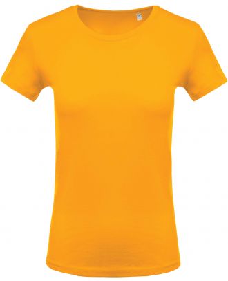 T-shirt femme col rond manches courtes K389 - Yellow