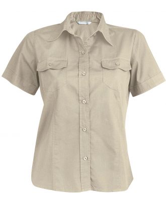 Chemise manches courtes femme popeline Tropical Lady K572 - Beige