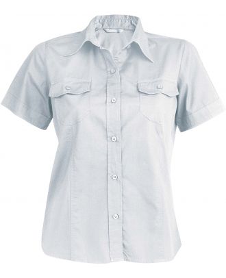 Chemise manches courtes femme popeline Tropical Lady K572 - White