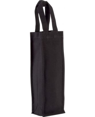 Sac porte bouteille en coton canvas KI0269 - Black