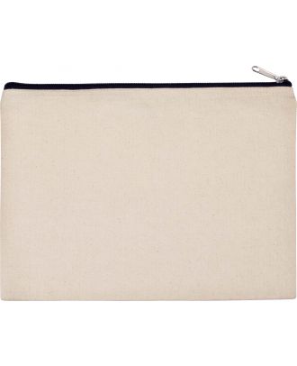 Pochette en coton canvas personnalisable KI0722 - Natural / Black