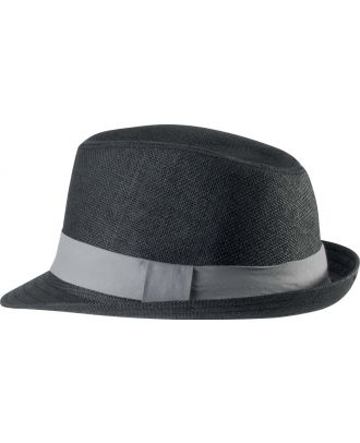 Chapeau en fibre végétale KP608 - Black / Grey