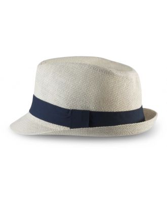 Chapeau en fibre végétale KP608 - Natural / Navy