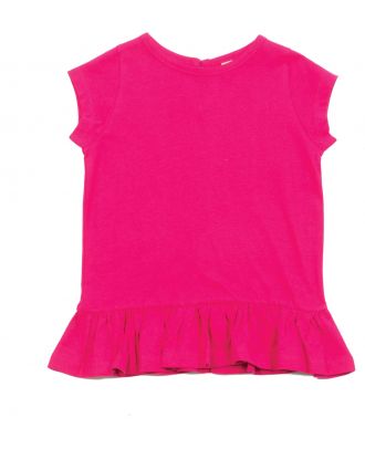 T-shirt bébé fillette à volants LW026 - Fuchsia