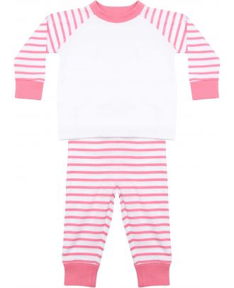 Pyjama à rayures LW072 - Pink / White