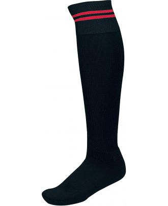 Chaussettes de sport rayées PA015 - Black / Sporty Red