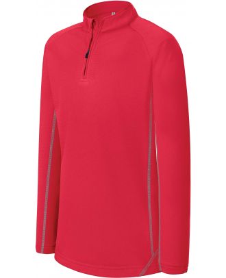 Sweat-shirt enfant running 1/4 zip PA346 - Sporty Red