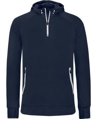 Sweat-shirt capuche 1/4 zip sport PA360 - Navy