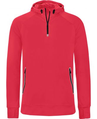 Sweat-shirt capuche 1/4 zip sport PA360 - Red