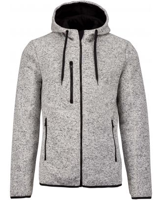 Veste homme chinée à capuche PA365 - Light Grey Melange