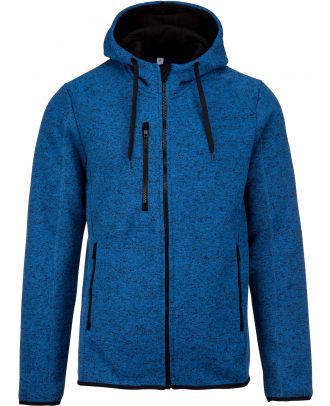Veste homme chinée à capuche PA365 - Light Royal Blue Melange