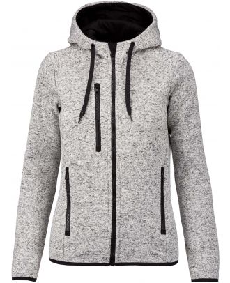 Veste femme chinée à capuche PA366 - Light Grey Melange