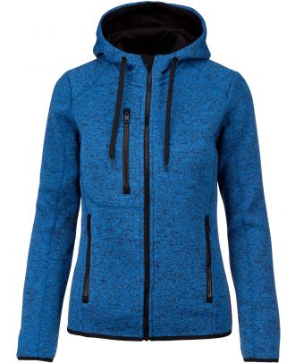 Veste femme chinée à capuche PA366 - Light Royal Blue Melange