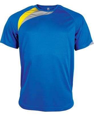 T-shirt unisexe manches courtes sport PA436 - Sporty Royal Blue / Sporty Yellow / Storm Grey