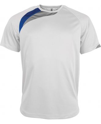 T-shirt sport enfant manches courtes PA437 - White / Sporty Royal Blue / Storm Grey