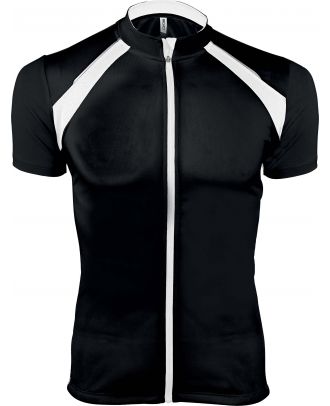 Maillot cycliste homme zippé manches courtes PA447 - Black / White