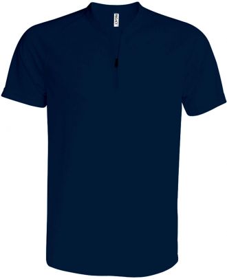 T-shirt 1/4 zip manches courtes unisexe PA486 - Sporty Navy
