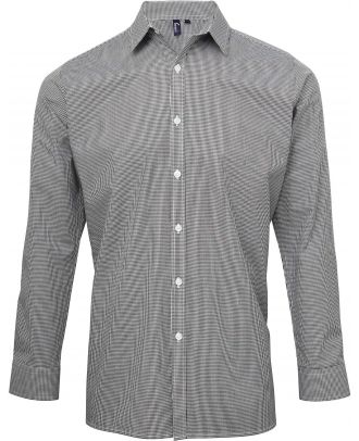 Chemise homme micro carreaux "Vichy" - Black