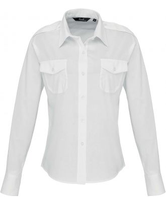 Chemise manches longues femme Pilote PR310 - White