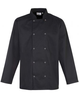 Veste de cuisine manches longues à boutons pression PR665 - Black