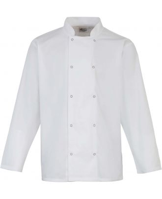 Veste de cuisine manches longues à boutons pression PR665 - White