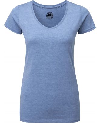 T-shirt femme col V RU166F - Blue Marl
