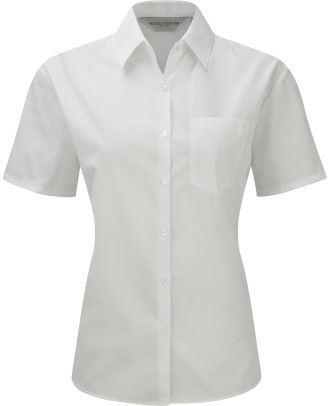 Chemise manches courtes femme Popeline Polycoton RU935F - White