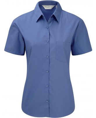 Chemise manches courtes femme popeline pur coton RU937F - Aztec Blue