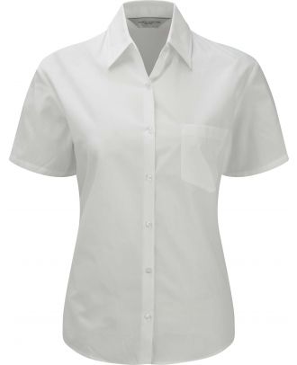 Chemise manches courtes femme popeline pur coton RU937F - White