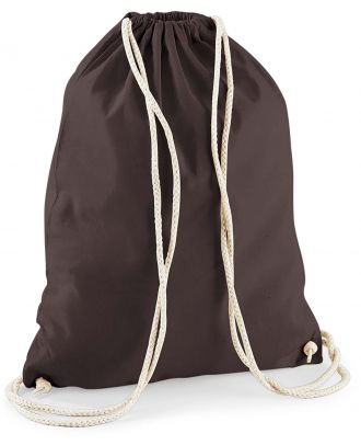 Gymsac en coton W110 - Chocolate - 37 x 46 cm de dos