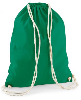 Gymsac en coton W110 - Kelly Green - 37 x 46 cm de dos