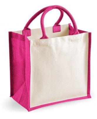 Sac cabas en jute W421 - Fuchsia